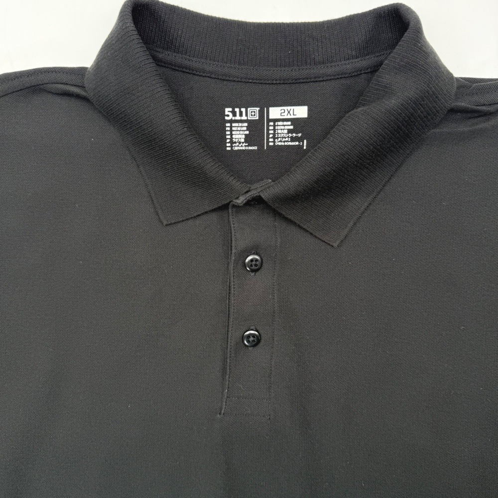 5.11 Tactical Polo Shirt Men 2XL Black Short Sleeve Pique Performance Utility